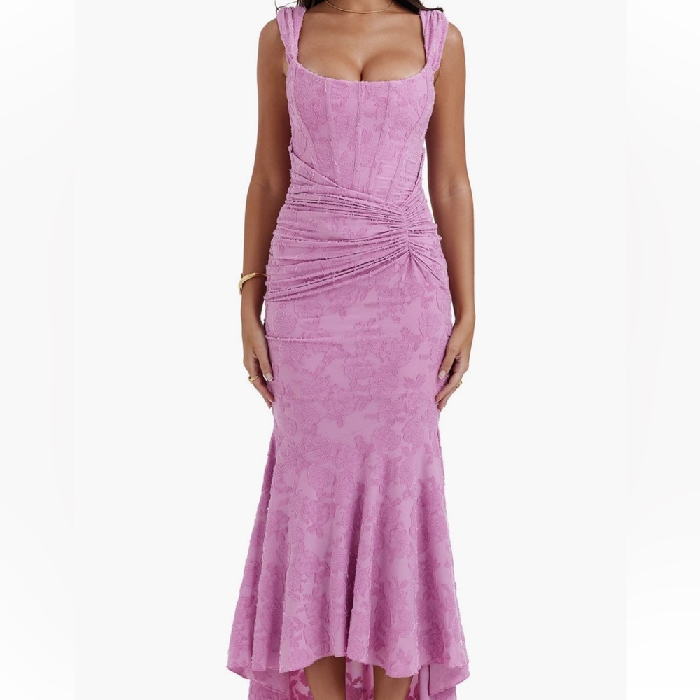 House of CB- Cesca- in Rose Pink Floral Maxi Dress